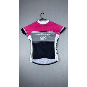 Primal Cycling Jersey Women Medium Pink Gray Black Short Sleeve Performance Road